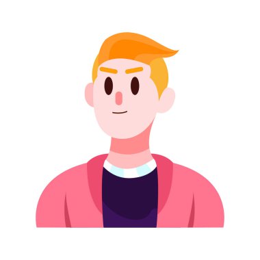 Ayrı yaşayan sarışın adam renk vektörü çizimine bakıyor