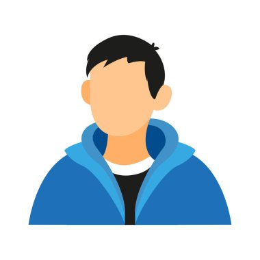 İzole edilmiş beyaz adam sadece renk vektörü çizimi ile karşı karşıya.