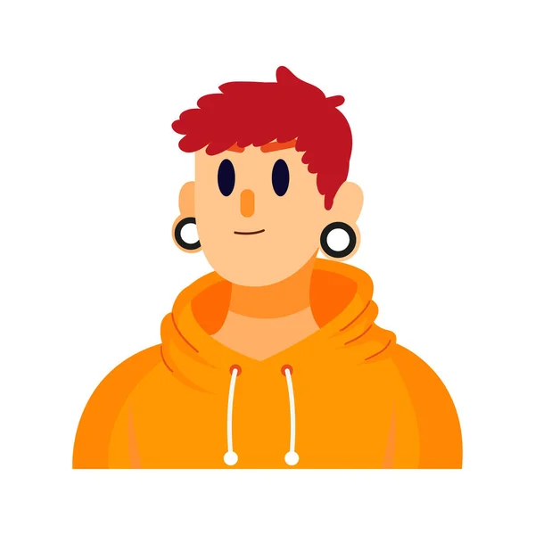 Isolierte Orange Mann Gesichter Farbvektor Illustration — Stockvektor