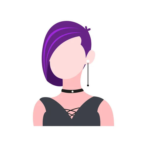 Isolé Femme Violette Seulement Tête Visages Couleur Vecteur Illustration — Image vectorielle