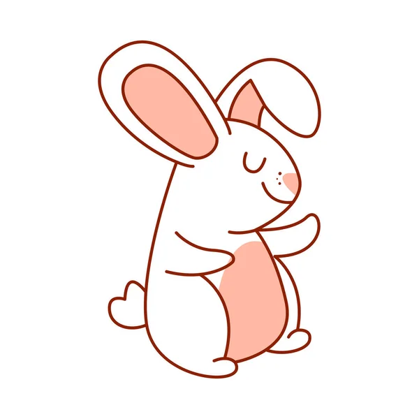 Isolierte Kaninchen Zeichnen Baby Chinesische Horoskop Vektor Illustration — Stockvektor