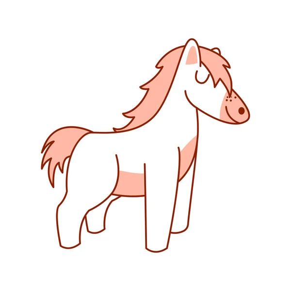 Geïsoleerde Paard Trekken Baby Chinese Horoscoop Vector Illustratie — Stockvector