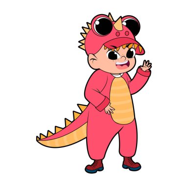 Soyutlanmış çocuk Cadılar Bayramı kostümlü Vektör illüstrasyonunu gizledi