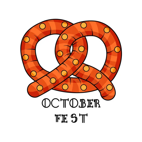 Icono Aislado Pretzel Alimentos Oktoberfest Ilustración Vectorial — Archivo Imágenes Vectoriales