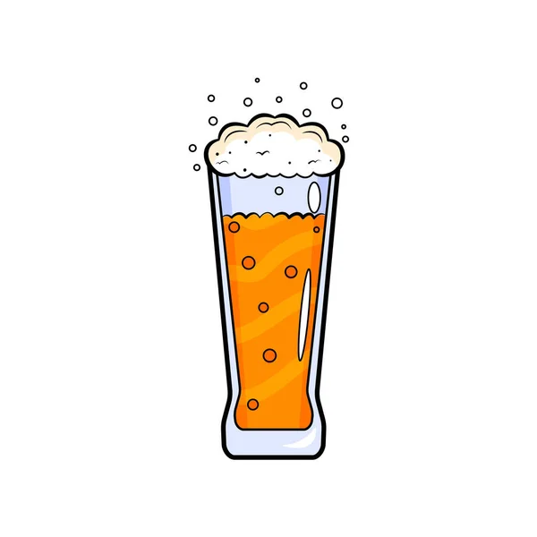 Vidrio Aislado Cerveza Con Espuma Oktoberfest Ilustración Vectorial — Vector de stock
