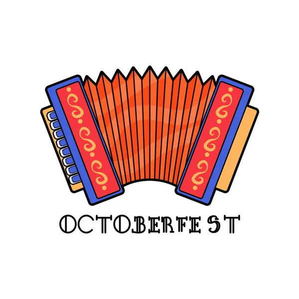 Ícone Acordeão Isolado Instrumento Musical Oktoberfest Ilustração Vetorial — Vetor de Stock
