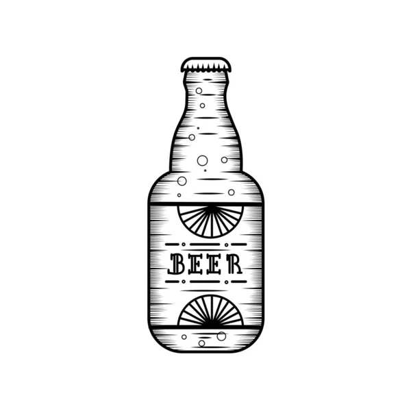 ビールボトルのスケッチオクトーバーフェストシーズンベクトルイラスト — ストックベクタ
