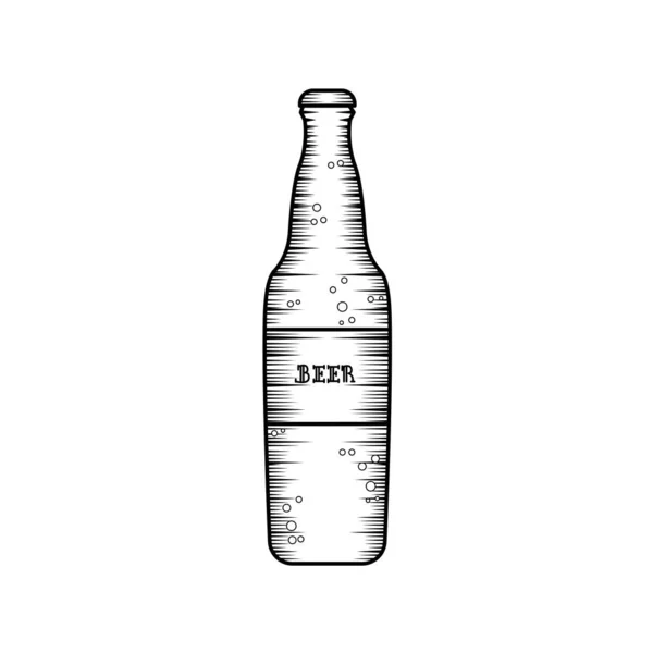 Sketch Beer Bottle Oktoberfest Season Vector Illustration — Stock Vector