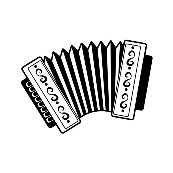 Ескіз Ікони Акордеону Музичний Інструмент Октоберфест Векторні Ілюстрації — стоковий вектор