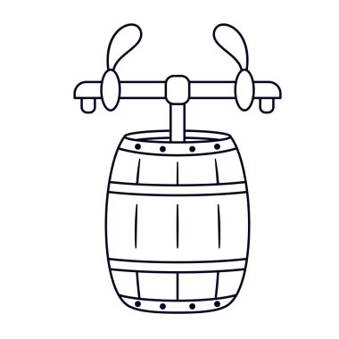 İzole edilmiş namlu beyaz oktoberfest vektör çizimi