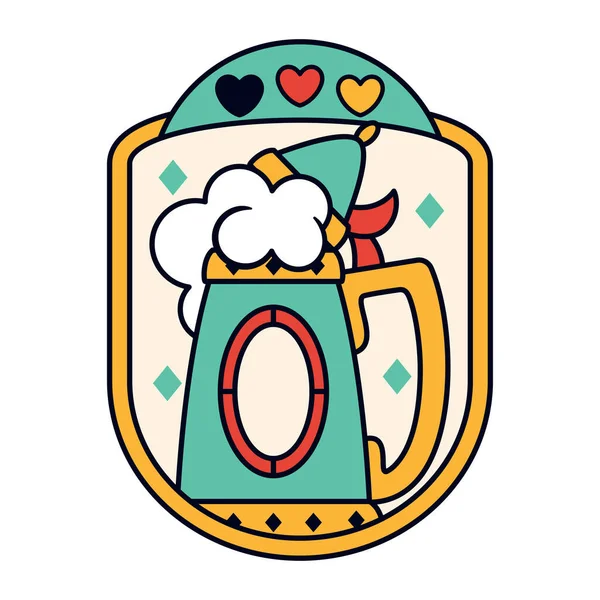 Izolované Pivo Medailové Vektorové Ilustraci Oktoberfestu — Stockový vektor