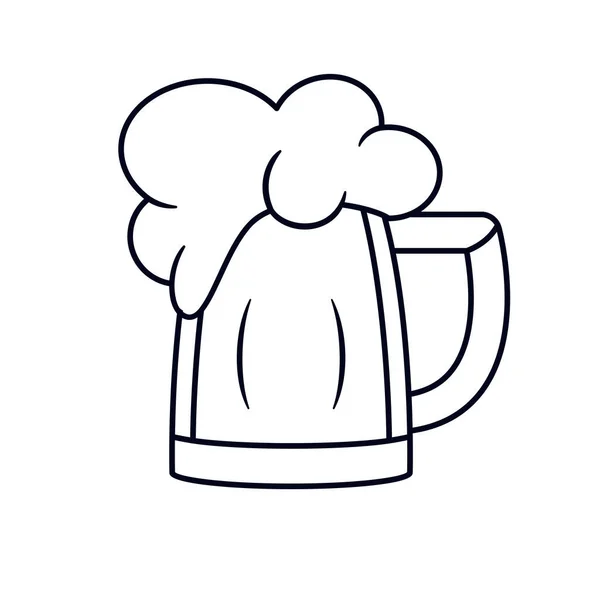 Isolado Cerveja Desenhar Branco Oktoberfest Vetor Ilustração — Vetor de Stock