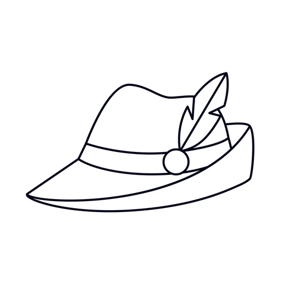 Μεμονωμένο Καπέλο Κλήρωση Λευκό Εικονογράφηση Διάνυσμα Oktoberfest — Διανυσματικό Αρχείο
