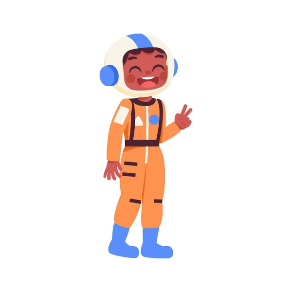 Disfraz Astronauta Aislado Halloween Niños Vector Ilustración — Vector de stock