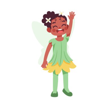 İzole edilmiş dansçı kostümü Cadılar Bayramı Çocukları vektör illüstrasyonu