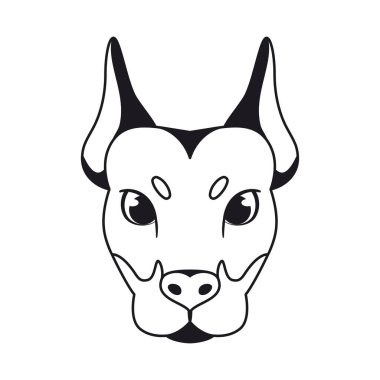 İzole edilmiş köpek avatarı Çin Zodyak sembolü Vektör illüstrasyonu