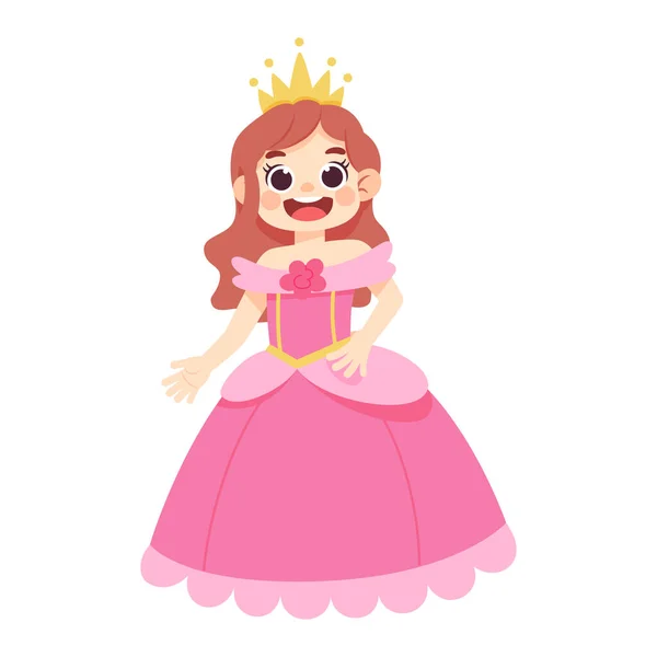 Soyutlanmış Prenses Kostümü Cadılar Bayramı Çocukları Vektör Illüstrasyonu — Stok Vektör