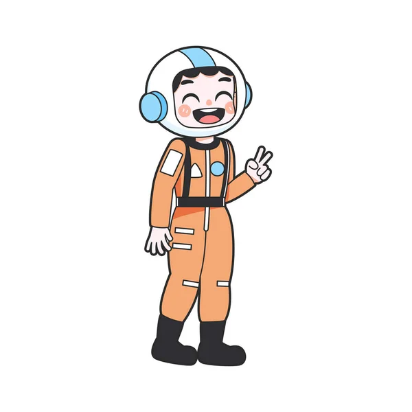 孤立した宇宙飛行士の衣装ハロウィンキッズベクトルイラスト — ストックベクタ