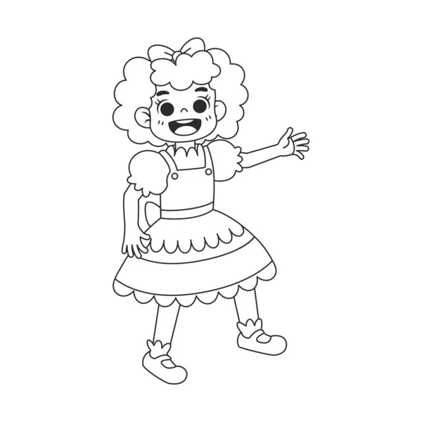 Isolerad Docka Rita Kostym Halloween Barn Vektor Illustration — Stock vektor