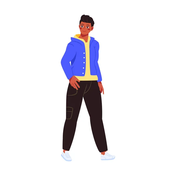 Isolé Jeune Personnage Masculin Couleur Illustration Vectorielle — Image vectorielle