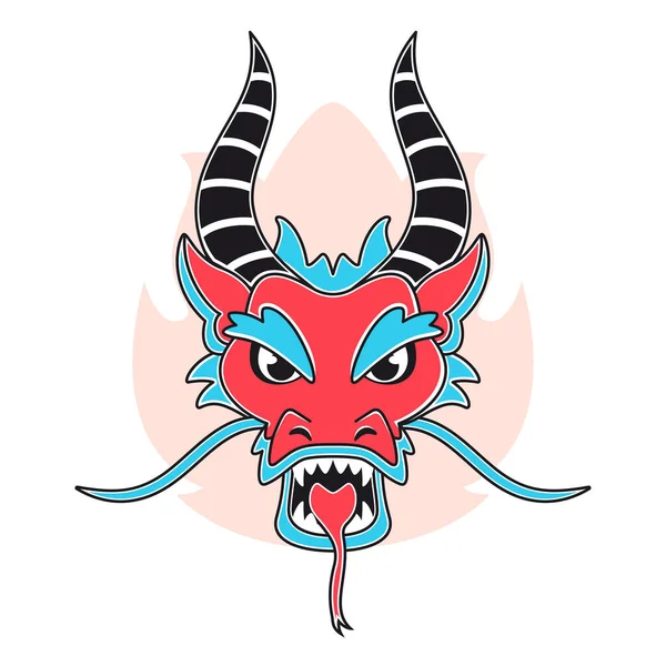 Isolerad Drake Avatar Kinesisk Zodiak Symbol Vektor Illustration — Stock vektor