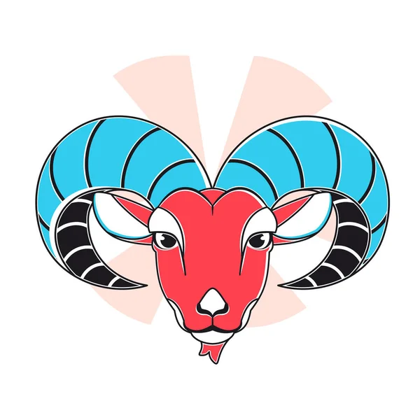 Avatar Cabra Aislado Símbolo Del Zodíaco Chino Vector Ilustración — Vector de stock