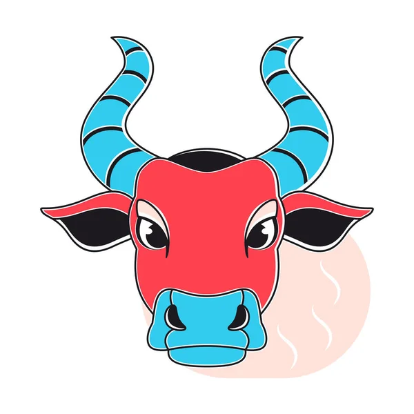 Avatar Buey Aislado Símbolo Del Zodiaco Chino Ilustración Vectorial — Vector de stock