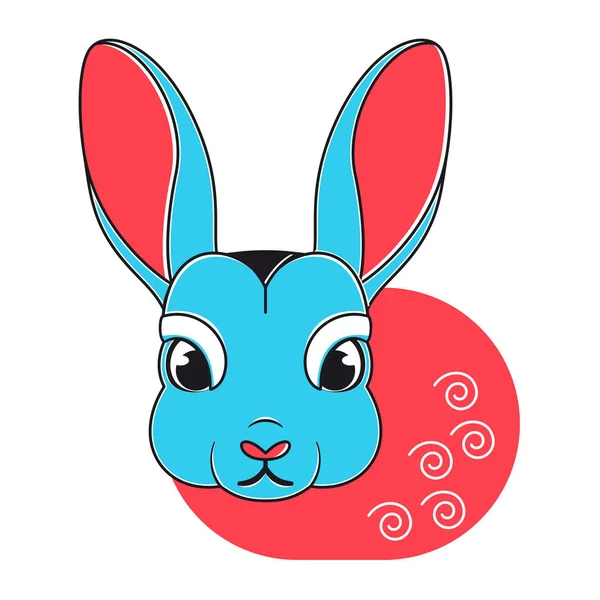 Isolierte Kaninchen Avatar Chinesisches Tierkreiszeichen Symbol Vector Illustration — Stockvektor