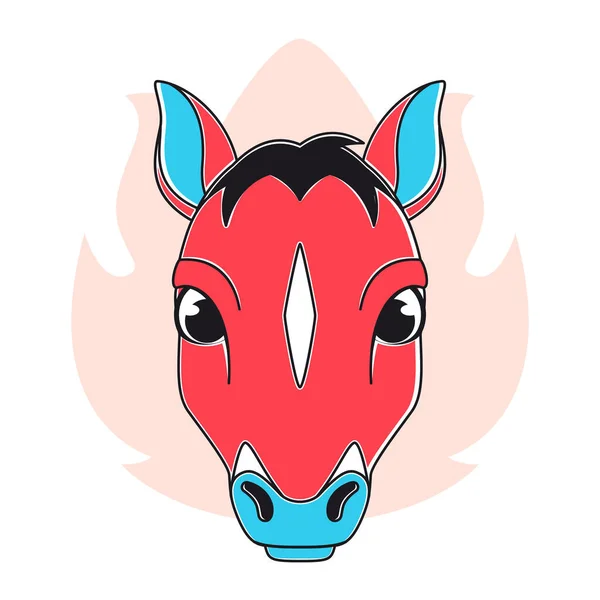 Isolado Cavalo Avatar Chinês Zodíaco Símbolo Vetor Ilustração —  Vetores de Stock