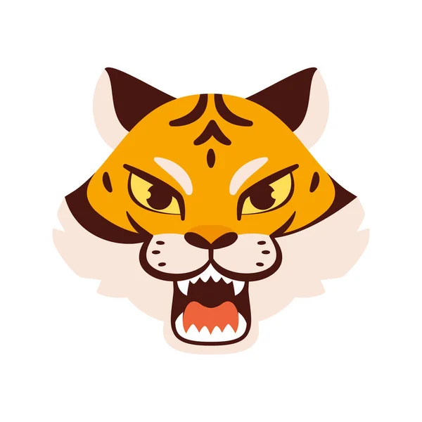 Avatar Tigre Isolé Symbole Zodiaque Chinois Illustration Vectorielle — Image vectorielle