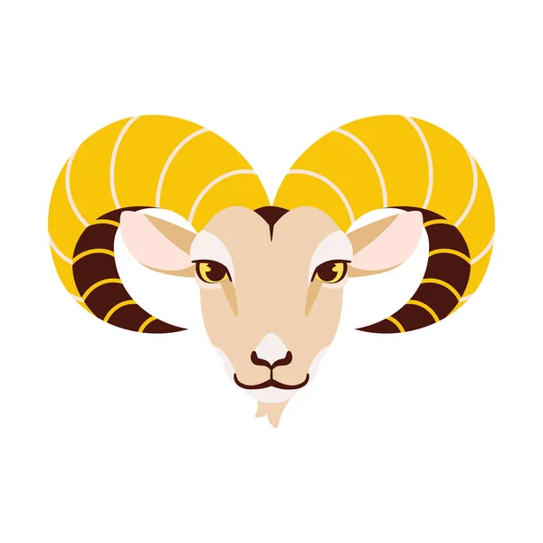 Isolated Goat Avatar Chinese Zodiac Symbol Vector Illustration — Stock Vector