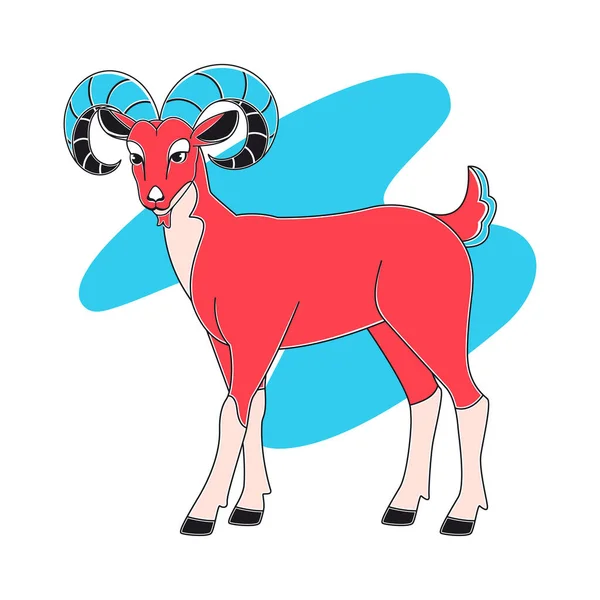 Izolacja Kozy Postać Chiński Zodiak Symbol Wektor Ilustracja — Wektor stockowy