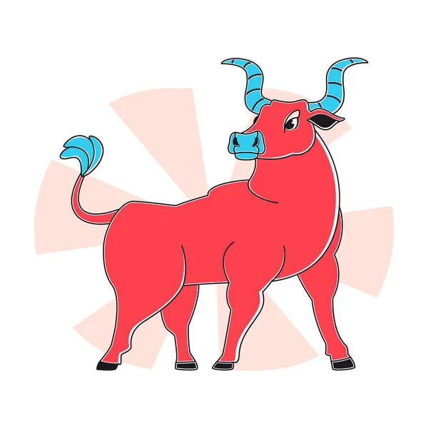 Personaje Buey Aislado Símbolo Del Zodiaco Chino Ilustración Vectorial — Archivo Imágenes Vectoriales