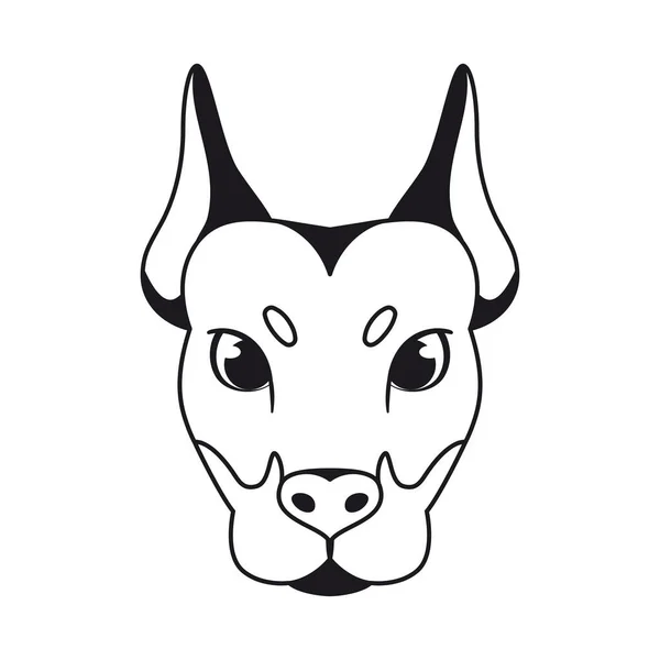 Isolerad Hund Avatar Kinesisk Zodiak Symbol Vektor Illustration — Stock vektor