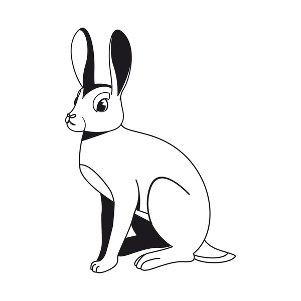 Carácter Aislado Del Conejo Símbolo Del Zodiaco Chino Ilustración Vectorial — Vector de stock