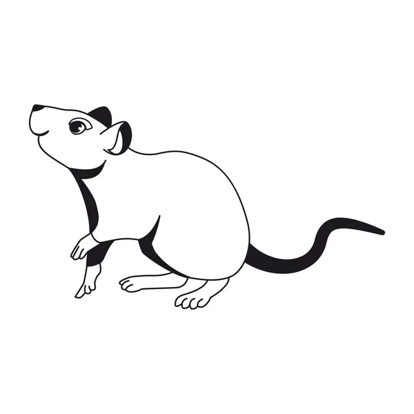 Isolierte Ratte Charakter Chinesischen Tierkreis Symbol Vektor Illustration — Stockvektor