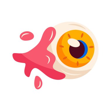 İzole edilmiş zombi gözü Cadılar Bayramı ikonu Vektör illüstrasyonu