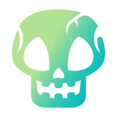 İzole edilmiş korkunç kafatası ikonu Cadılar Bayramı Vektör illüstrasyonu