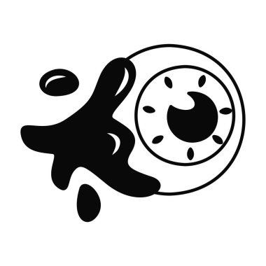 İzole edilmiş zombi gözü Cadılar Bayramı ikonu Vektör illüstrasyonu