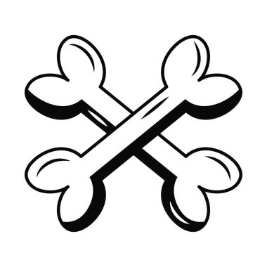 İzole edilmiş Çapraz Kemik Simgesi Cadılar Bayramı Vektör illüstrasyonu