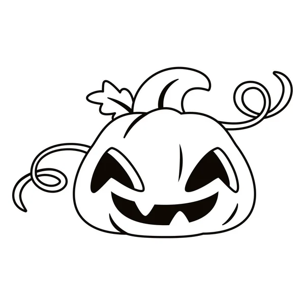 Citrouille Effrayant Isolé Avec Chapeau Icône Halloween Illustration Vectorielle — Image vectorielle
