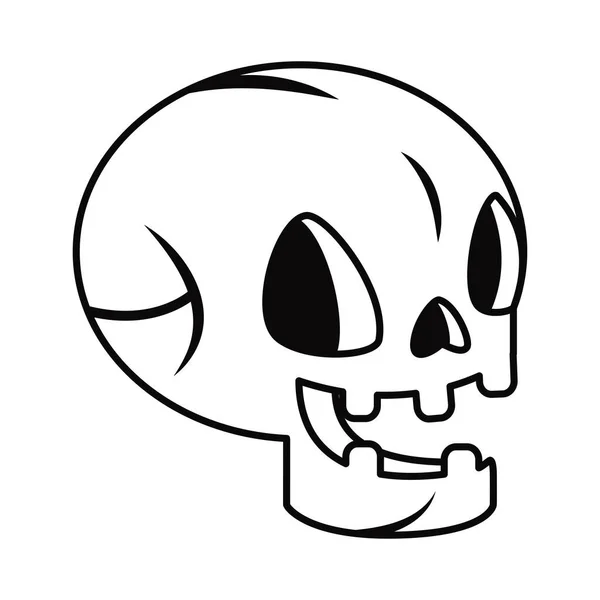 孤立した恐ろしい頭蓋骨のアイコンハロウィンシーズンベクトルイラスト — ストックベクタ