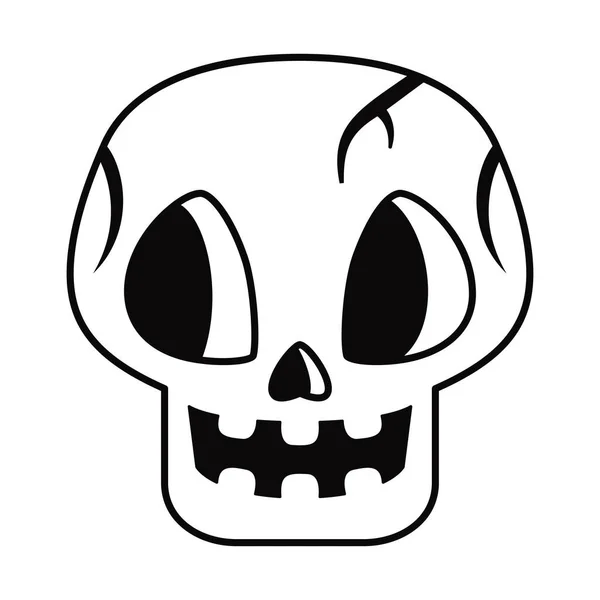 Icono Aislado Del Cráneo Aterrador Temporada Halloween Ilustración Vectorial — Vector de stock