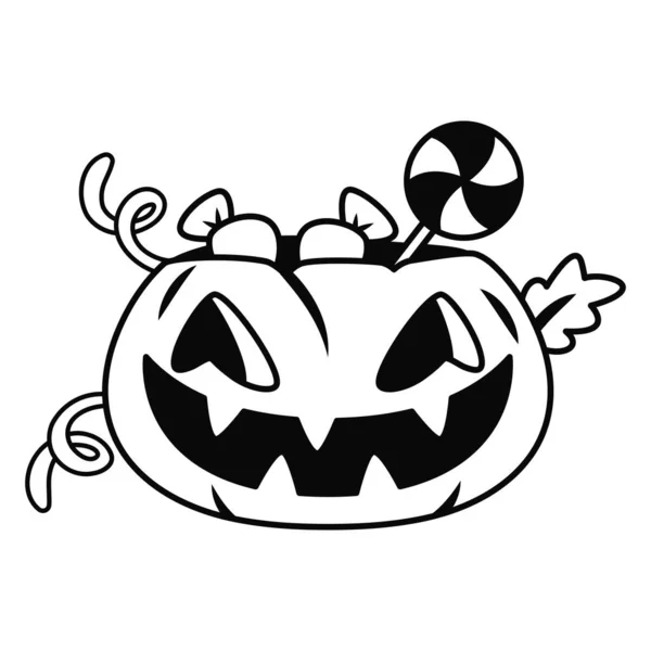 Izolovaná Dýně Bonbóny Halloween Sezóna Vektorové Ilustrace — Stockový vektor