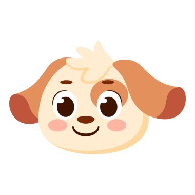 İzole edilmiş şirin köpek avatar karakteri Vektör illüstrasyonu