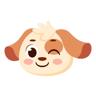 İzole edilmiş şirin köpek avatar karakteri Vektör illüstrasyonu