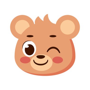 İzole edilmiş sevimli ayı avatar karakter Vektör illüstrasyonu