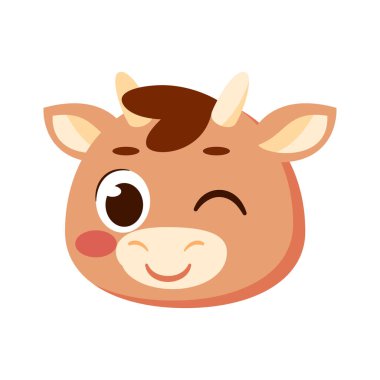 İzole edilmiş mutlu inek avatar karakter Vektör illüstrasyonu