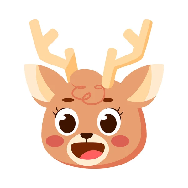 Isolated Cute Reindeer Avatar Character Vector Illustration — Stock Vector