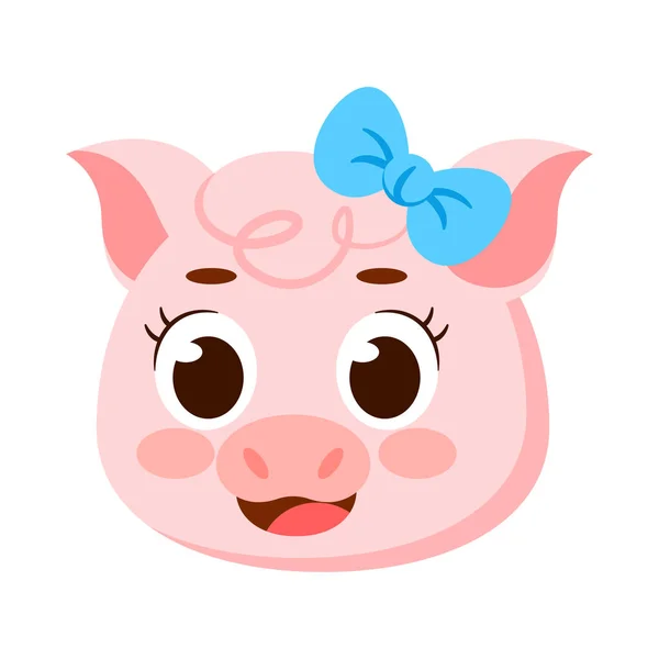 Isolé Personnage Avatar Porc Mignon Illustration Vectorielle — Image vectorielle